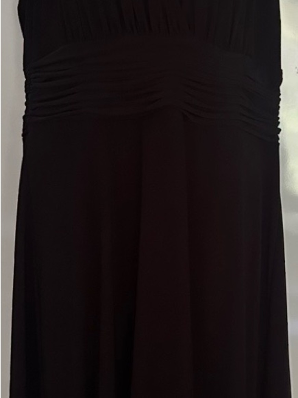 Evan-Picone Black Strapless Ruched Bodice Midi Dress 12